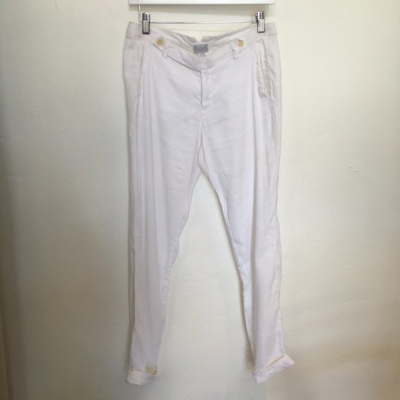 TRANSIT PAR SUCH low rise white linen pant - Picture 1 of 4
